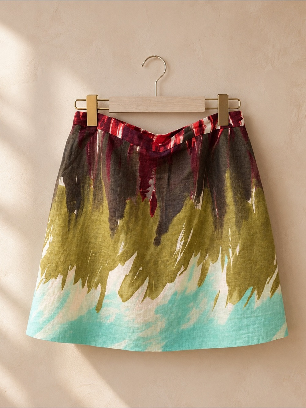 Vintage Milly New York Watercolor, Abstract Art Print A-Line Skirt